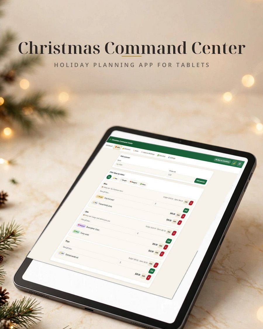 Christmas Planner App, Holiday Budget Tracker & Gift List Organizer, Interactive Christmas Countdown Planner, Digital Download